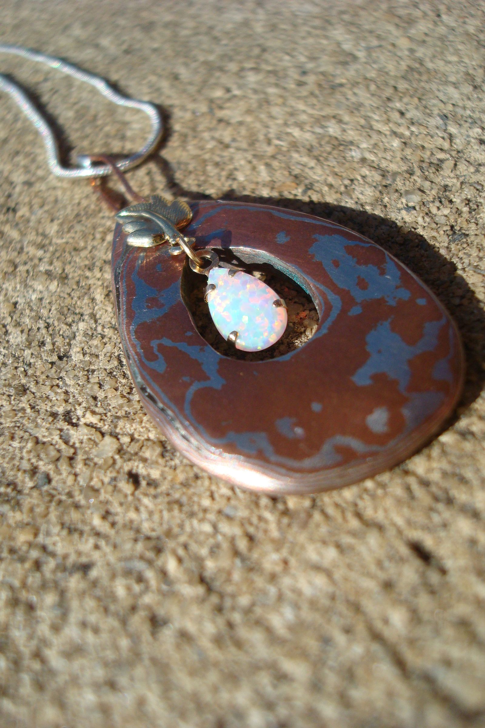 Mokume Opal Necklace