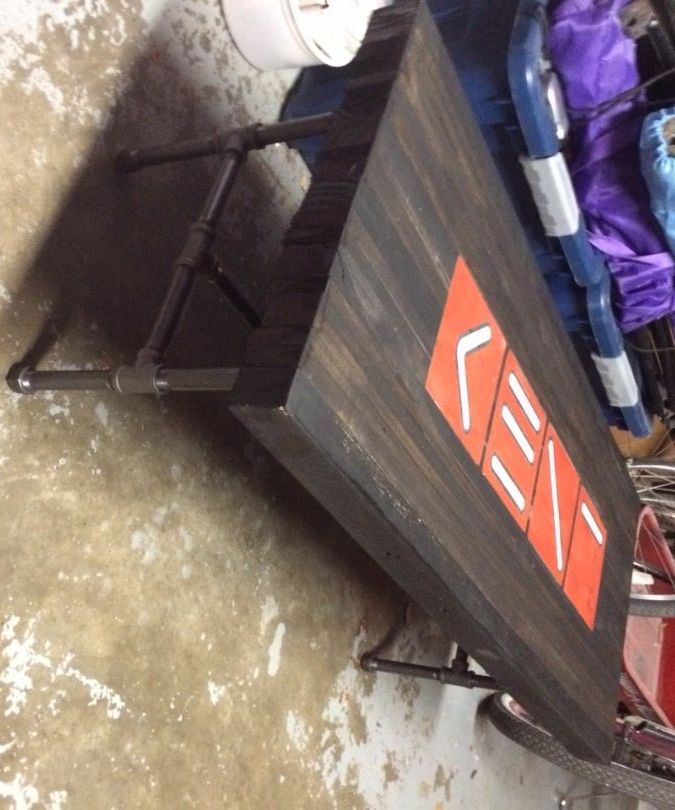 Pallet Table With Logo Inlay