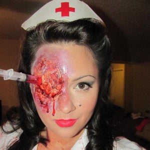 Syringe in the Eye Halloween Prosthetic Effect