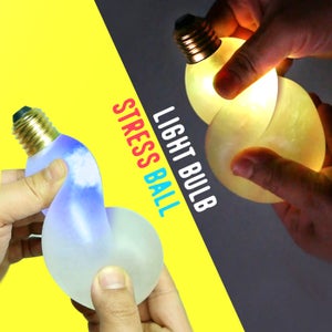 How to Make Glow Light Bulb Slime Stress Ball DIY !! 
