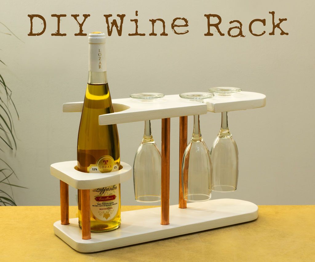 Copper Pipe and Wood Wine Rack