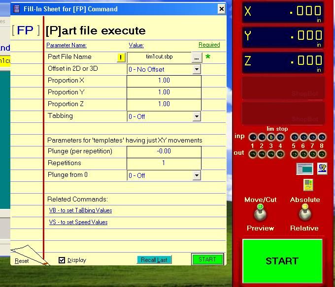 Cutting a Toolpath on the Shopbot