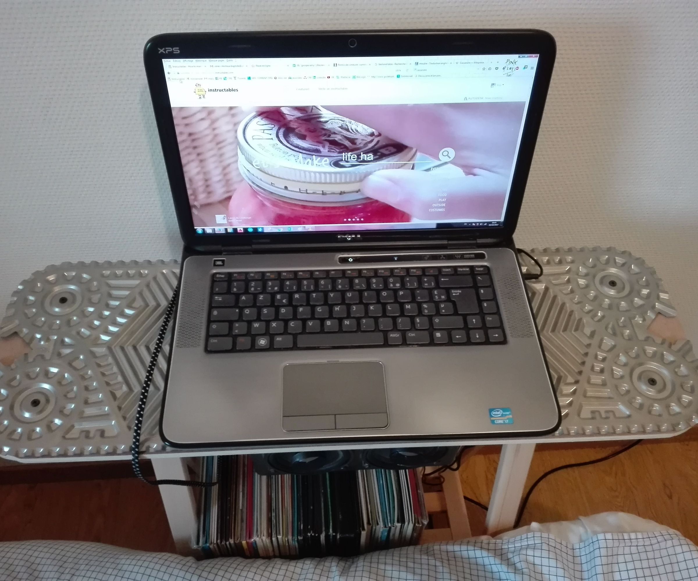 Industrial Bed End Table