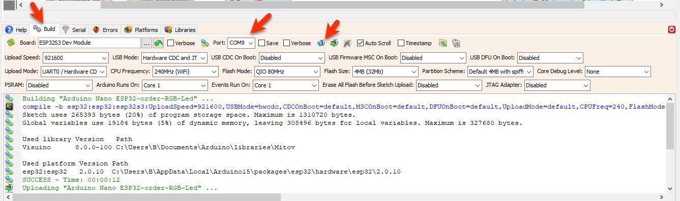Generate, Compile, and Upload the Project