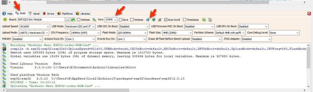 Generate, Compile, and Upload the Project Generate, Compile, and Upload the Project