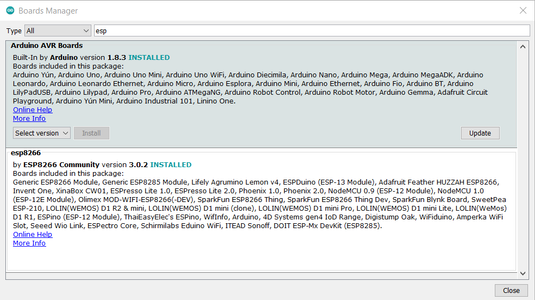 Arduino IDE Settings: