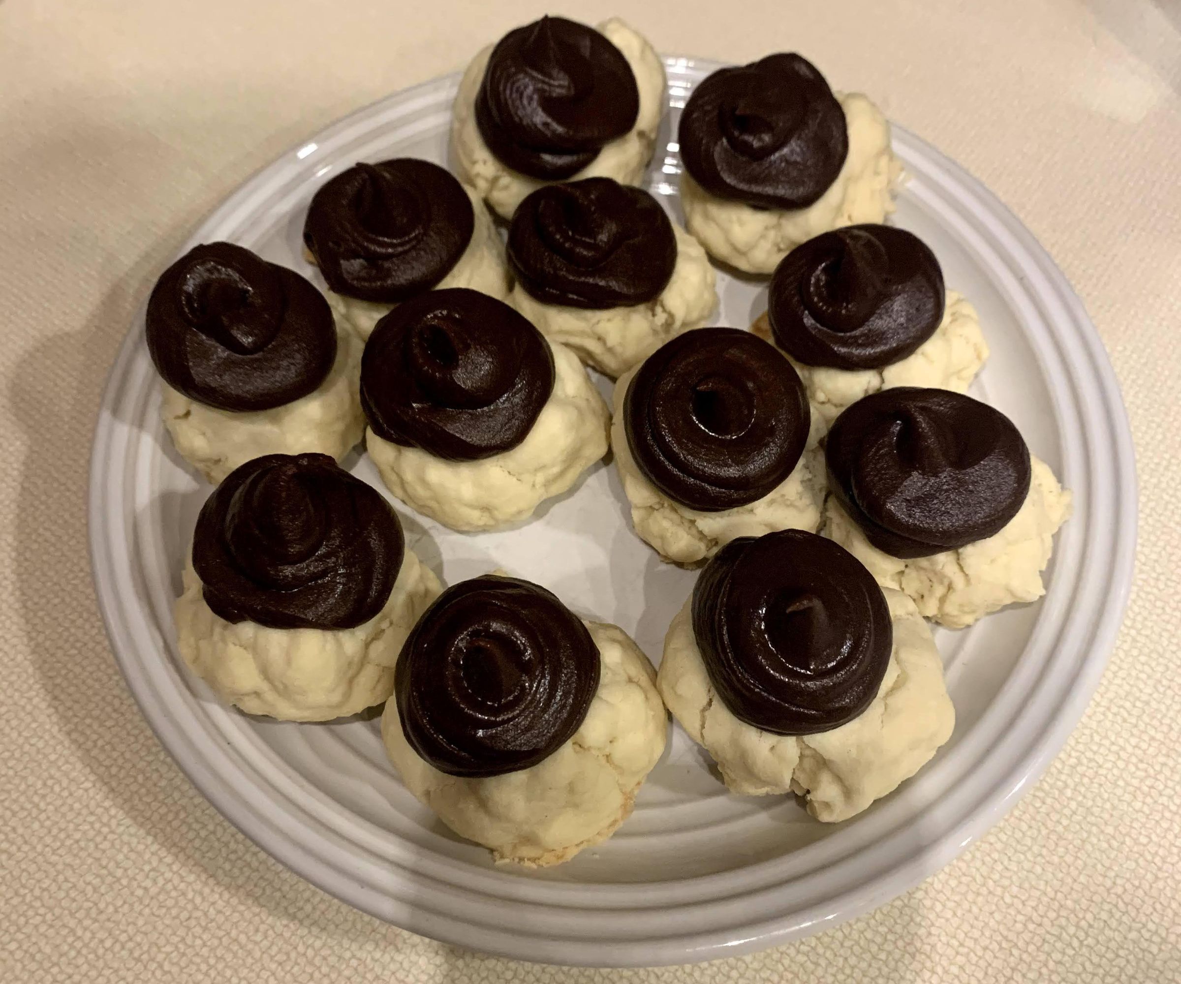 Fudge Frosted Shortbread Cookies