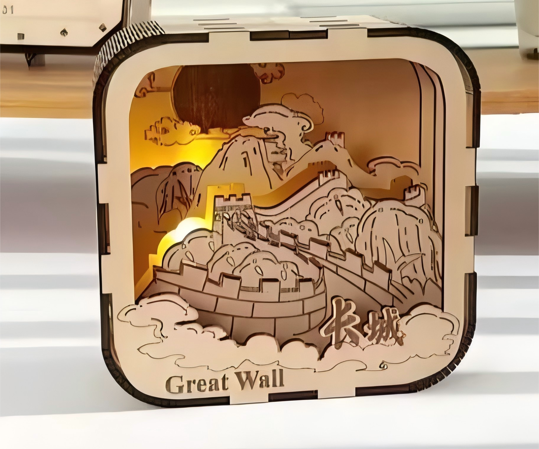 China Great Wall LED Lamp | Laser Cut | Wood Craft
