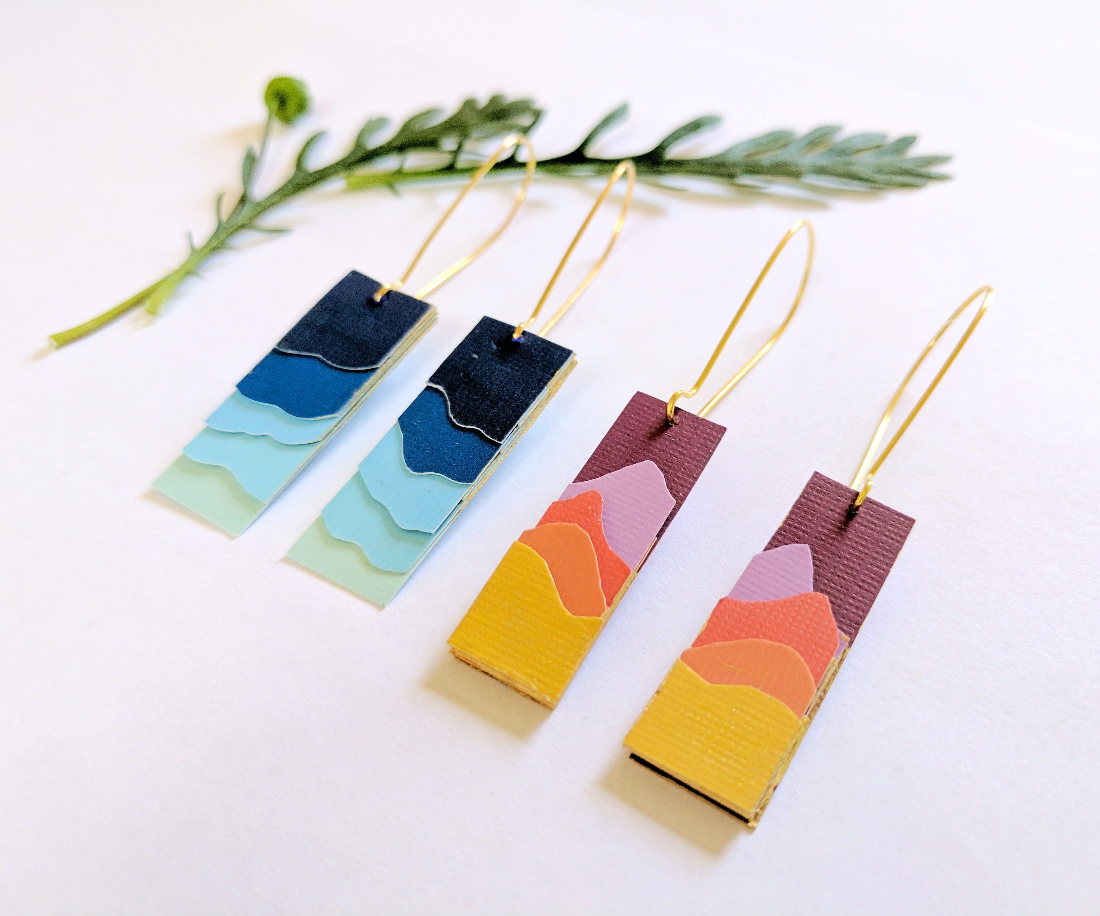 Paper Landscape Silhouette Earrings