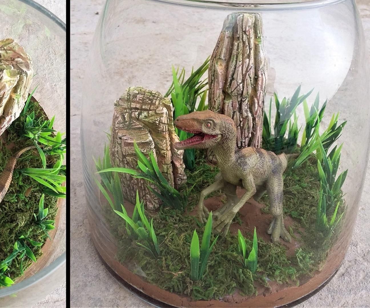 How to Make Dinosaur Terrarium Raptor Landscape Diorama