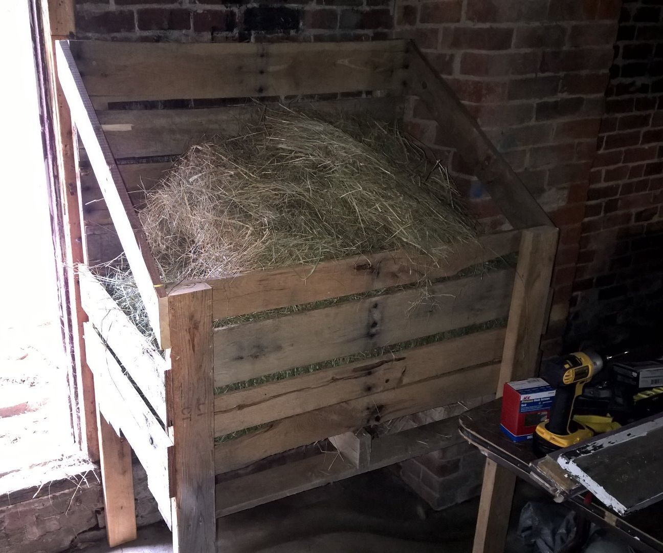 Recycled Pallets and Wood - Two Bale Hay Storage Rack