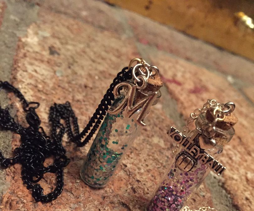 Bottled Glitter Necklaces
