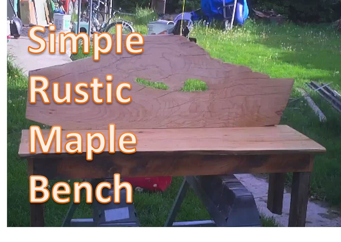 Simple Rustic Maple Slab Bench