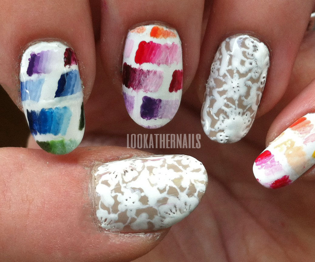 Chanel Spring 2014 Inspired Lace Nail Art