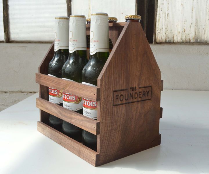 Walnut Beer Caddie