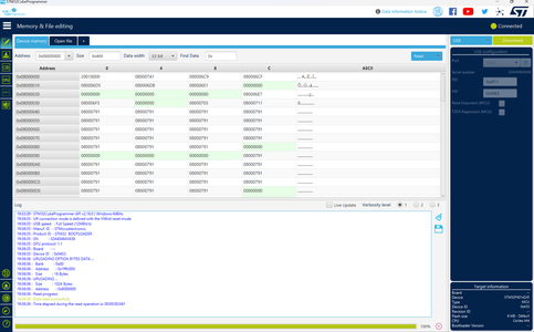 Open STMCubeProgrammer and Connect to STM Board Via USB