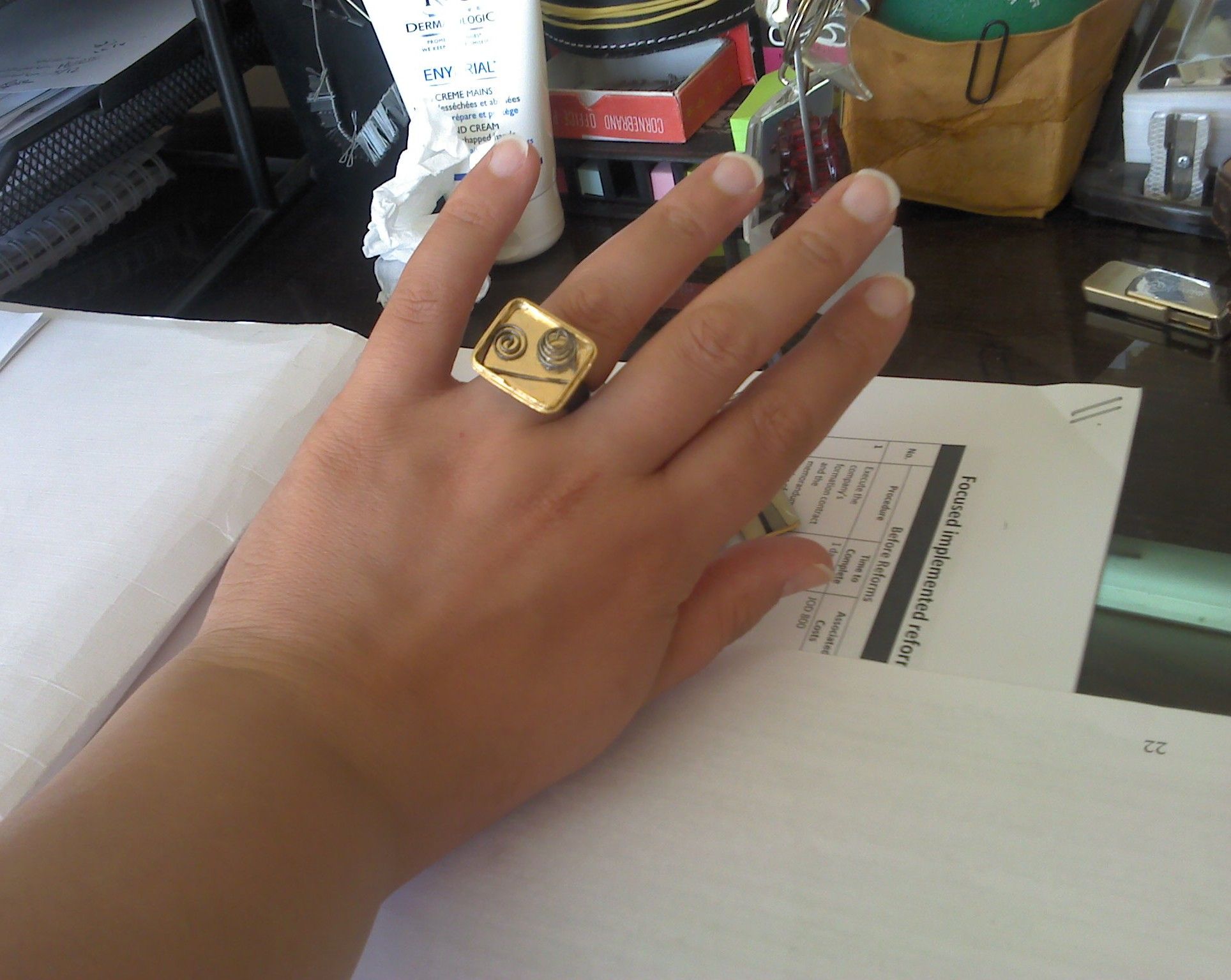 DIY steam-punk ring made out of some metal waste