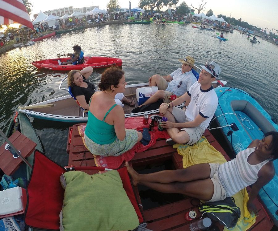 Floating Dock on Recycled #tidycats and #2liters