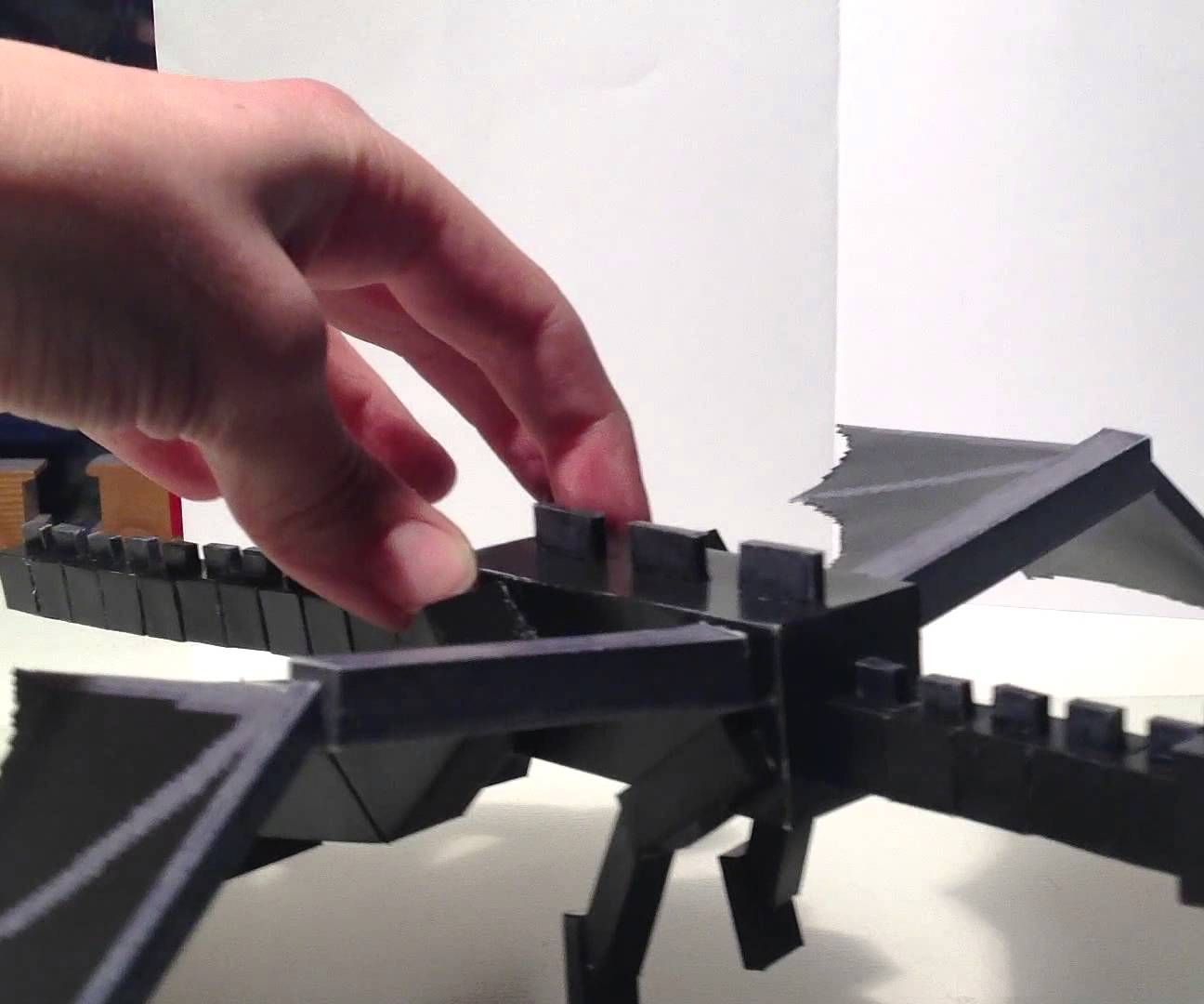 Full Size Ender Dragon Papercraft Fight Scene