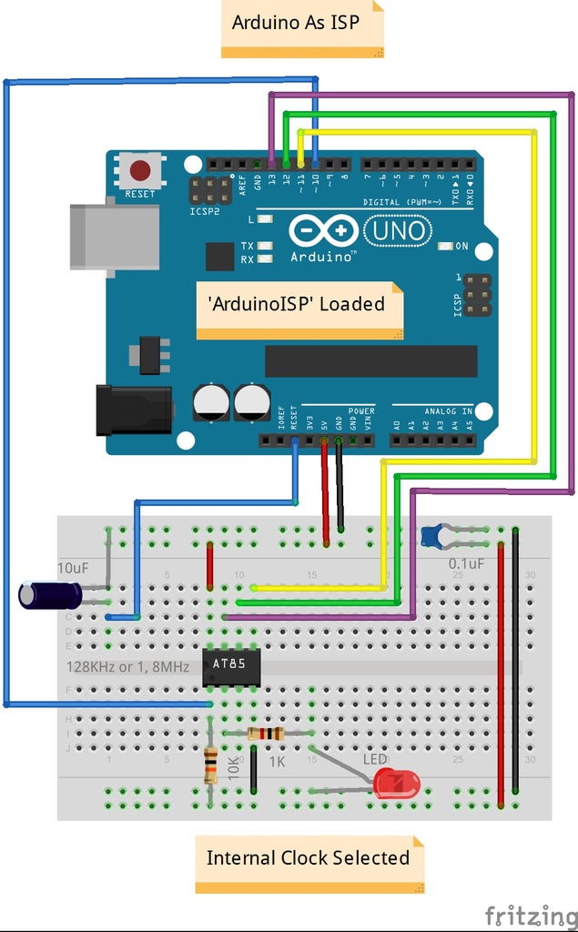 Programming the ATTiny85, ATTiny84 and ATMega328P : Arduino As ISP : 9 ...