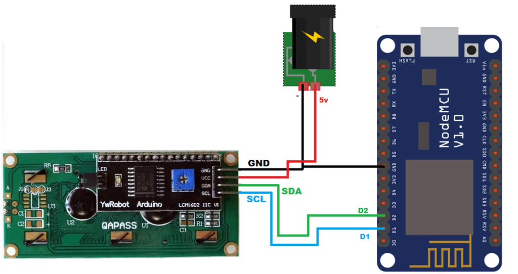 Esp8266 Or Esp32 I2c Lcd Display Interface Circuits4youcom Display