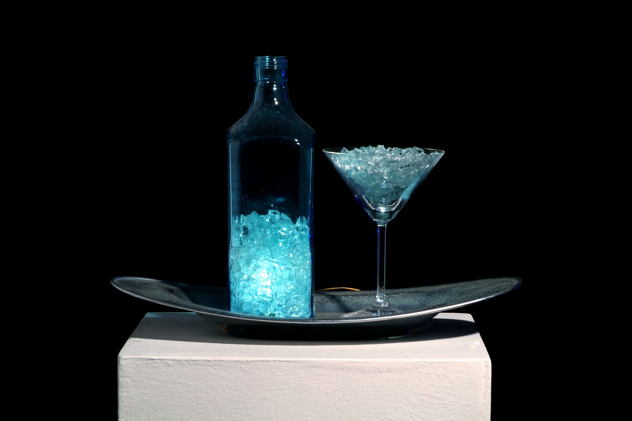 Glass Martini Night Light With Auto Light Sense