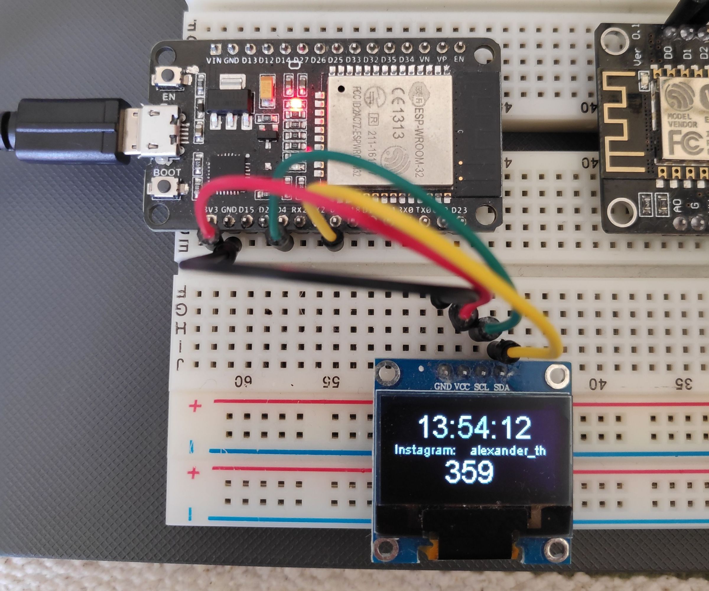 Instagram Followers Counter With ESP32 and OLED Display