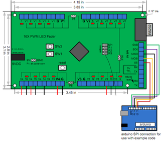 Connect Arduino to 16X PWM Led Fader