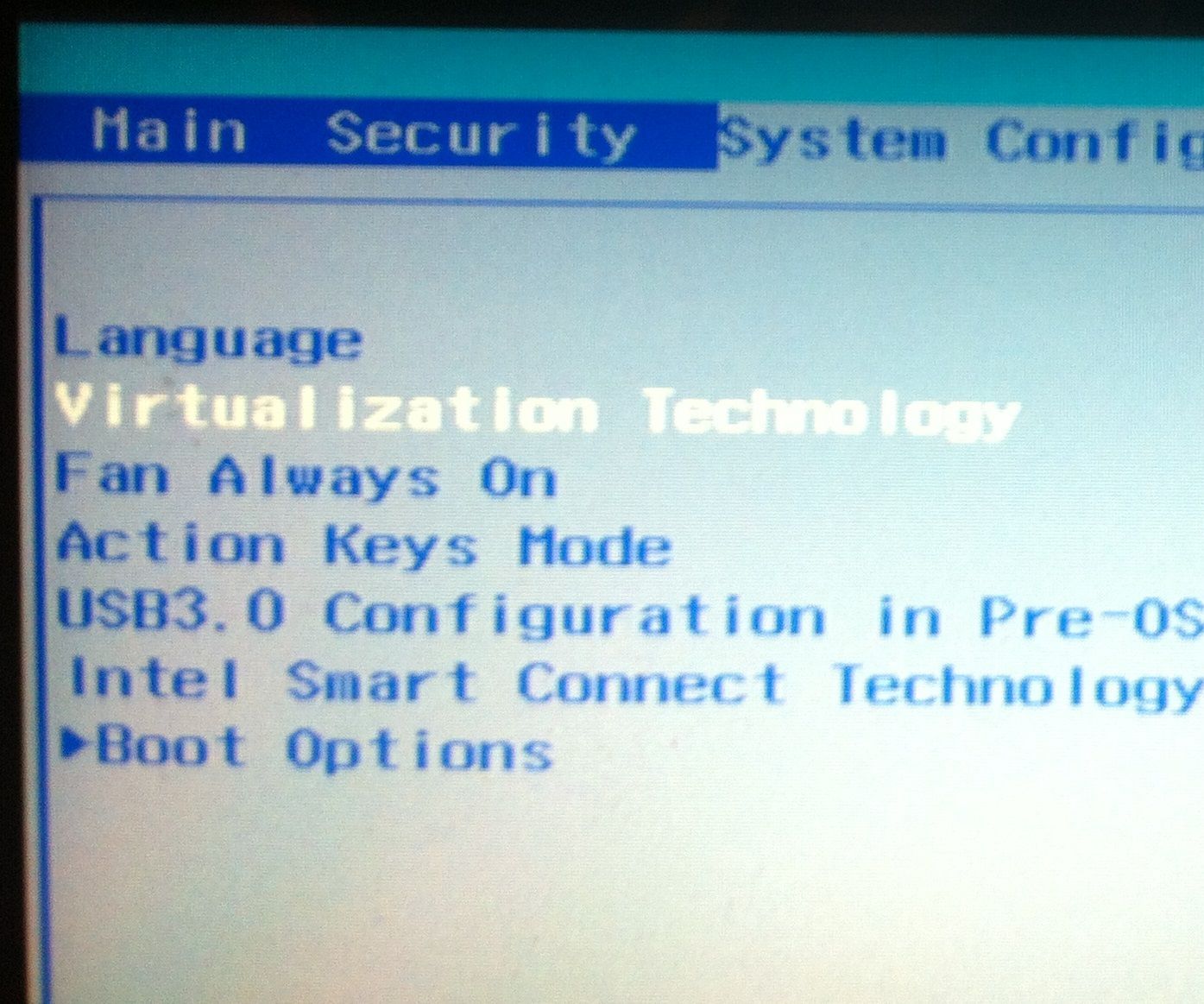 Enable/ Disable Intel VT-x