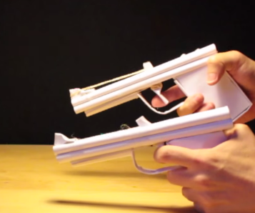 Paper Gun That Shoots Rubber Bands