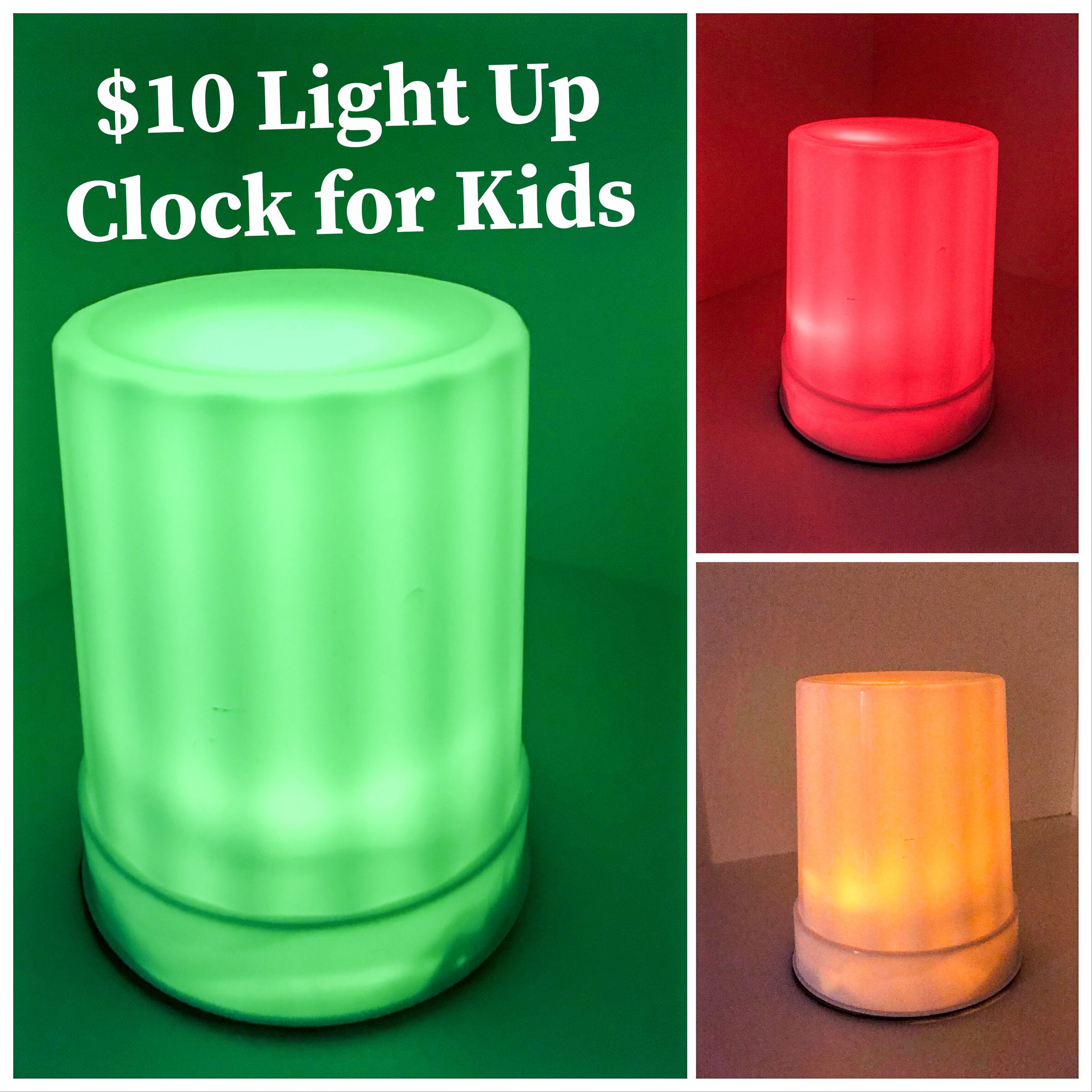 Light Up Clock for Kids Green Means Go! Red, Stay in BED!!! 5 Steps
