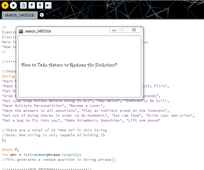 How to Make a "How To" Generator Using Arrays in Processing