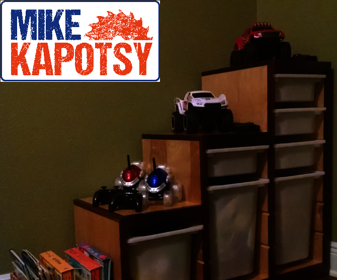 Furniture Hack-Old Mahogany Headboard repurposed into IKEA-Style Toy Storage