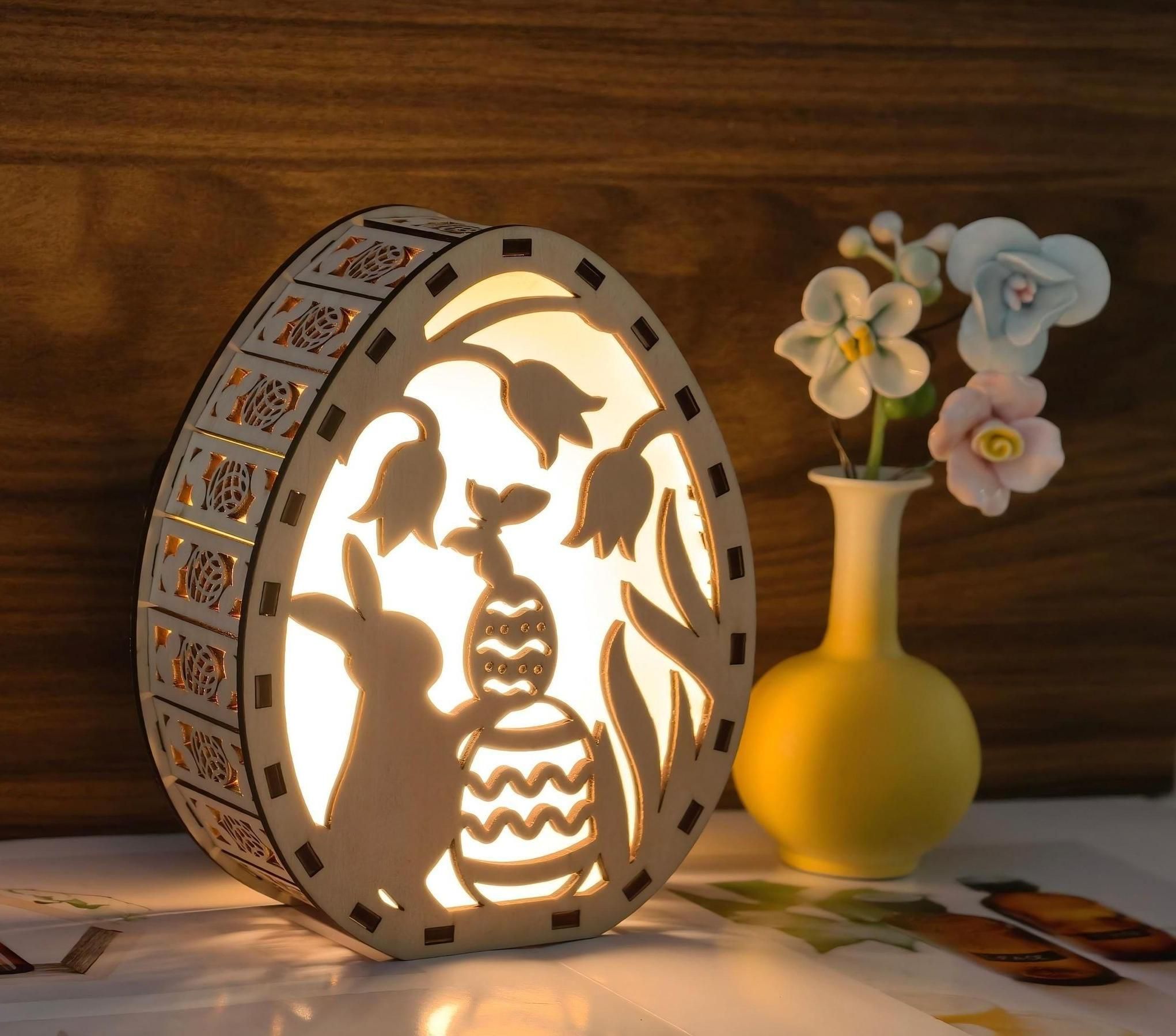 Easter Wooden Lantern | Laser Cut, Light