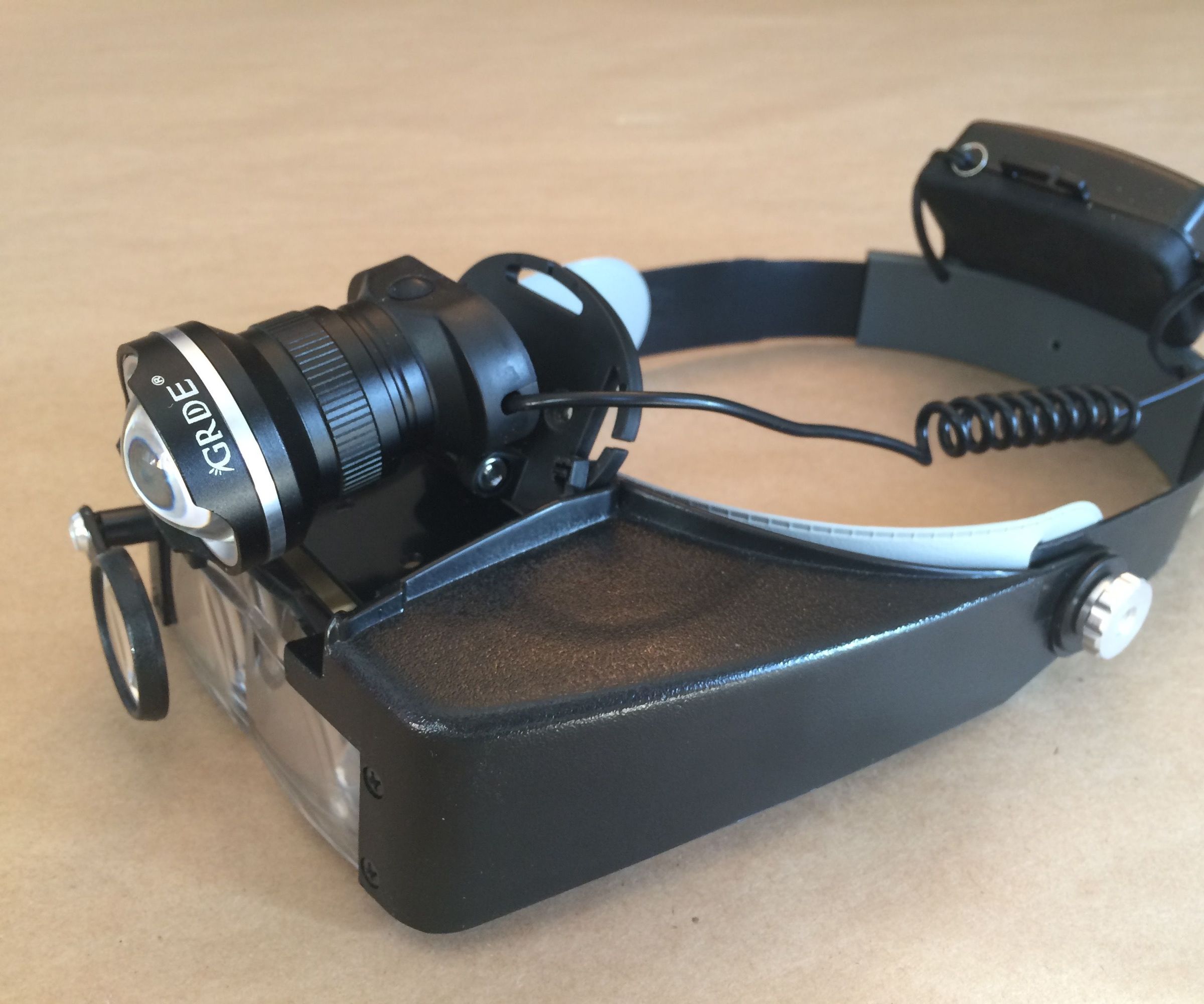 Cheap Bright Head-Mounted Magnifier