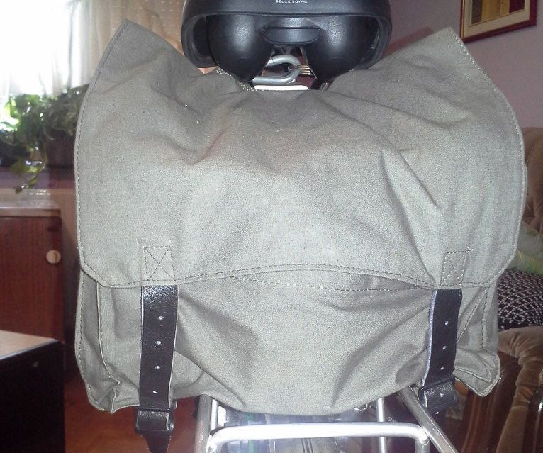 Bicycle Saddle Bag From an Old Military Backpack