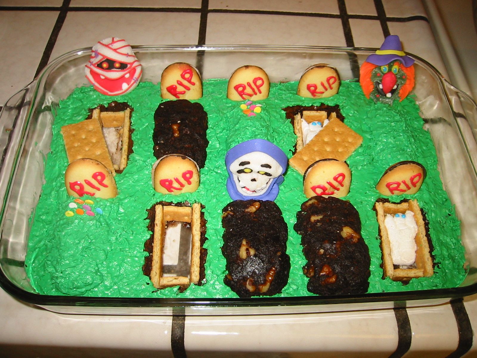 Halloween Graveyard Brownie Cake
