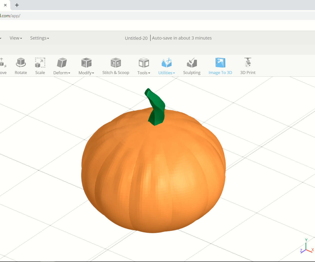 SelfCAD 3D Pumpkin Tutorial