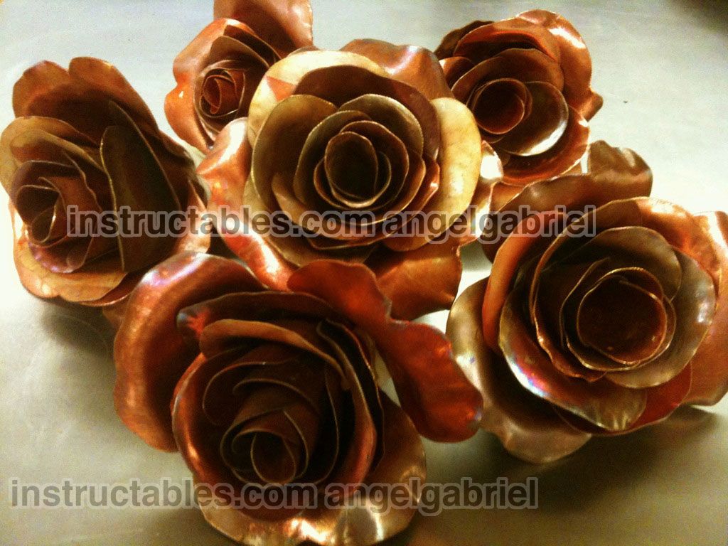 Metal Roses Art, Copper and Steel Sculpture