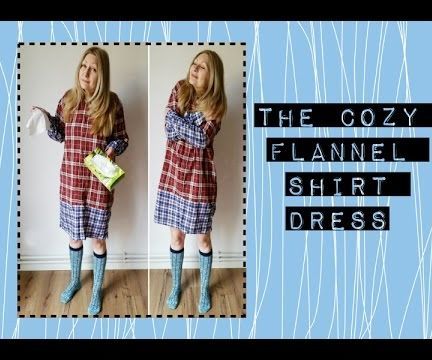 My Cozy DIY Flannel Shirt Dress Refashion