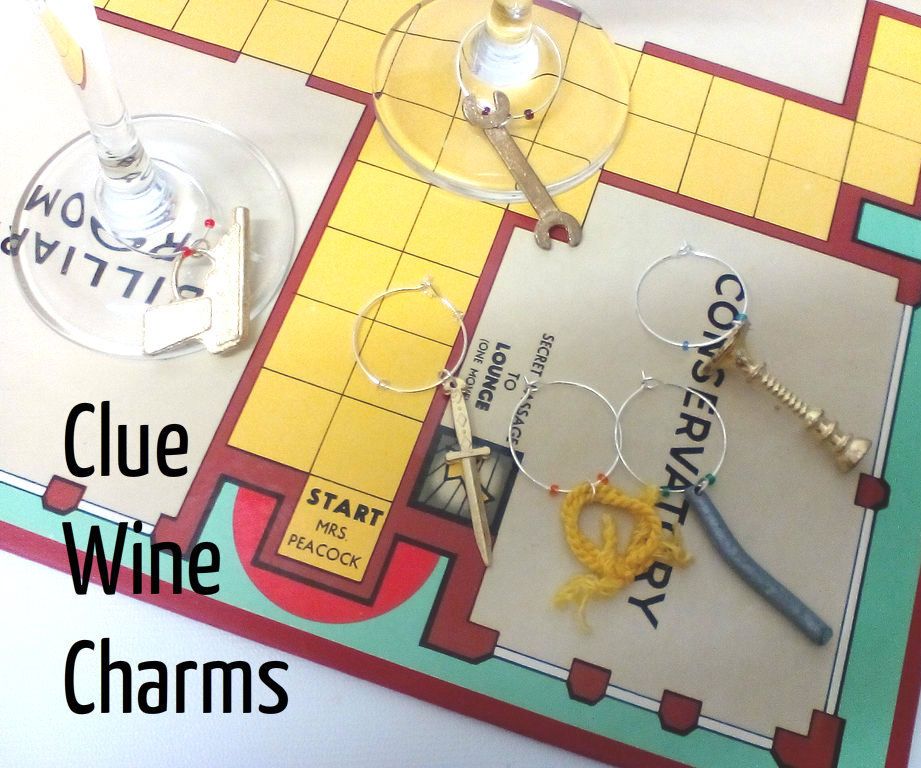 Clue (or Cluedo) Wine Glass Charms