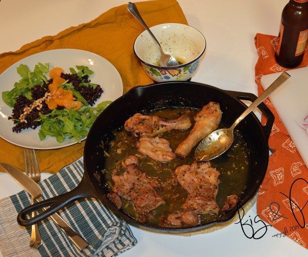 Beer Glazed Citrus Chicken With Orange Arugula Salad