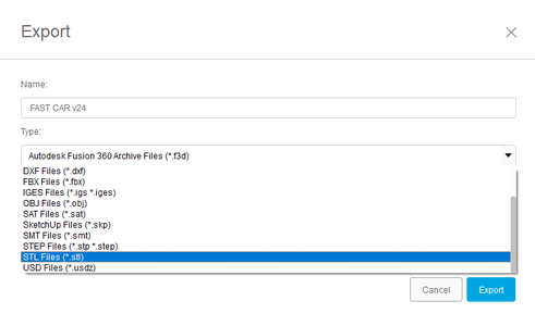 Exporting From Fusion 360