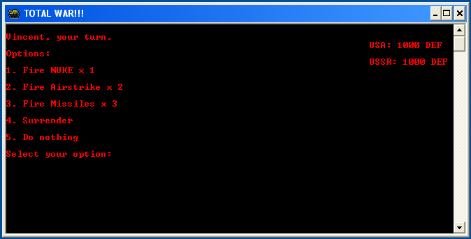 War Based Game in Batch File