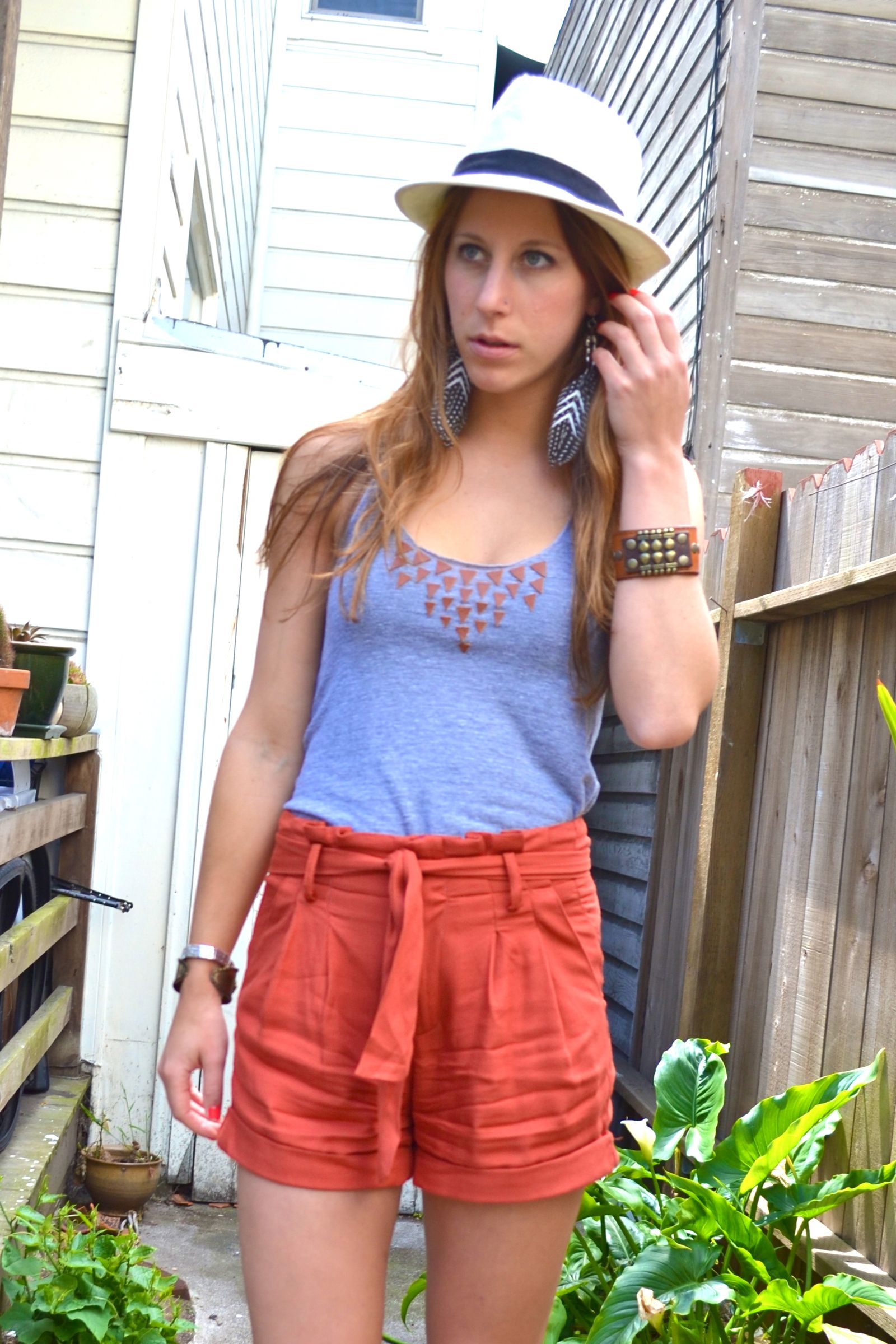 Leather Boots Repurposed Into Embellished Tank Top