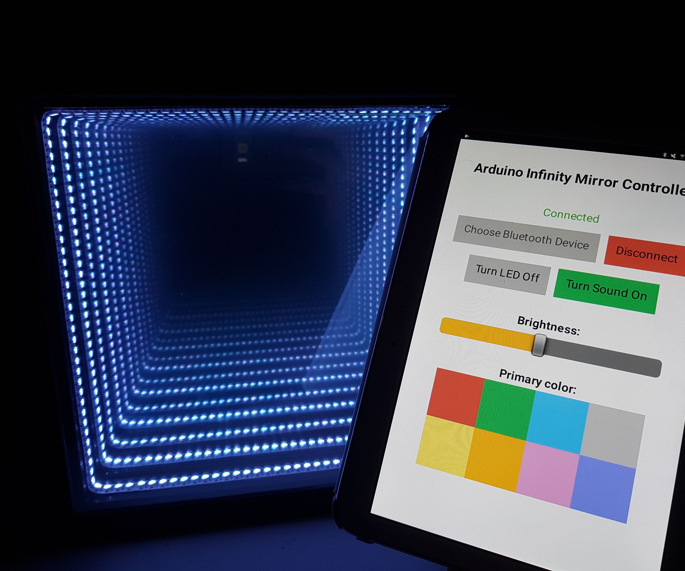 Arduino Infinity Mirror (Bluetooth & Sound Reactive)