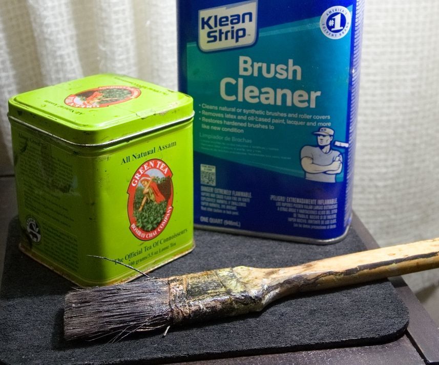 Tea Cans As Paint Brush Holders