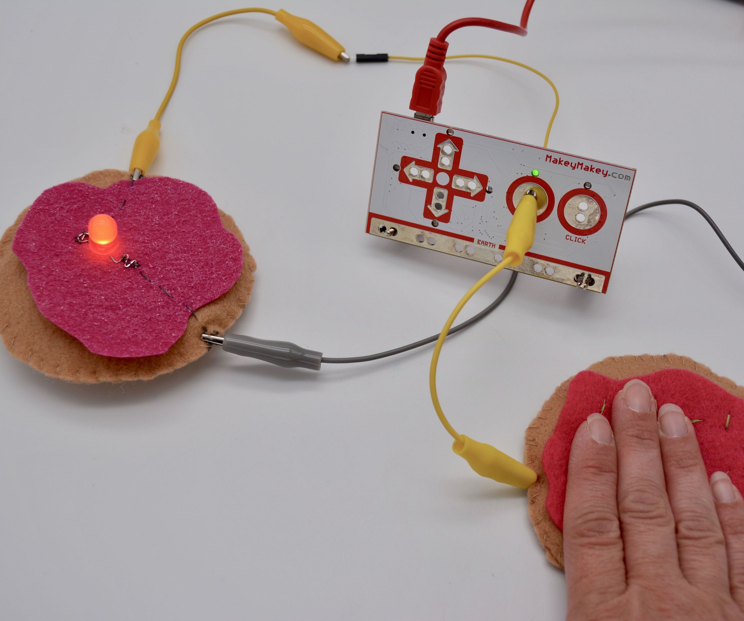 Conductive Jelly Donuts - an Introduction to Sewing Circuits With Makey Makey