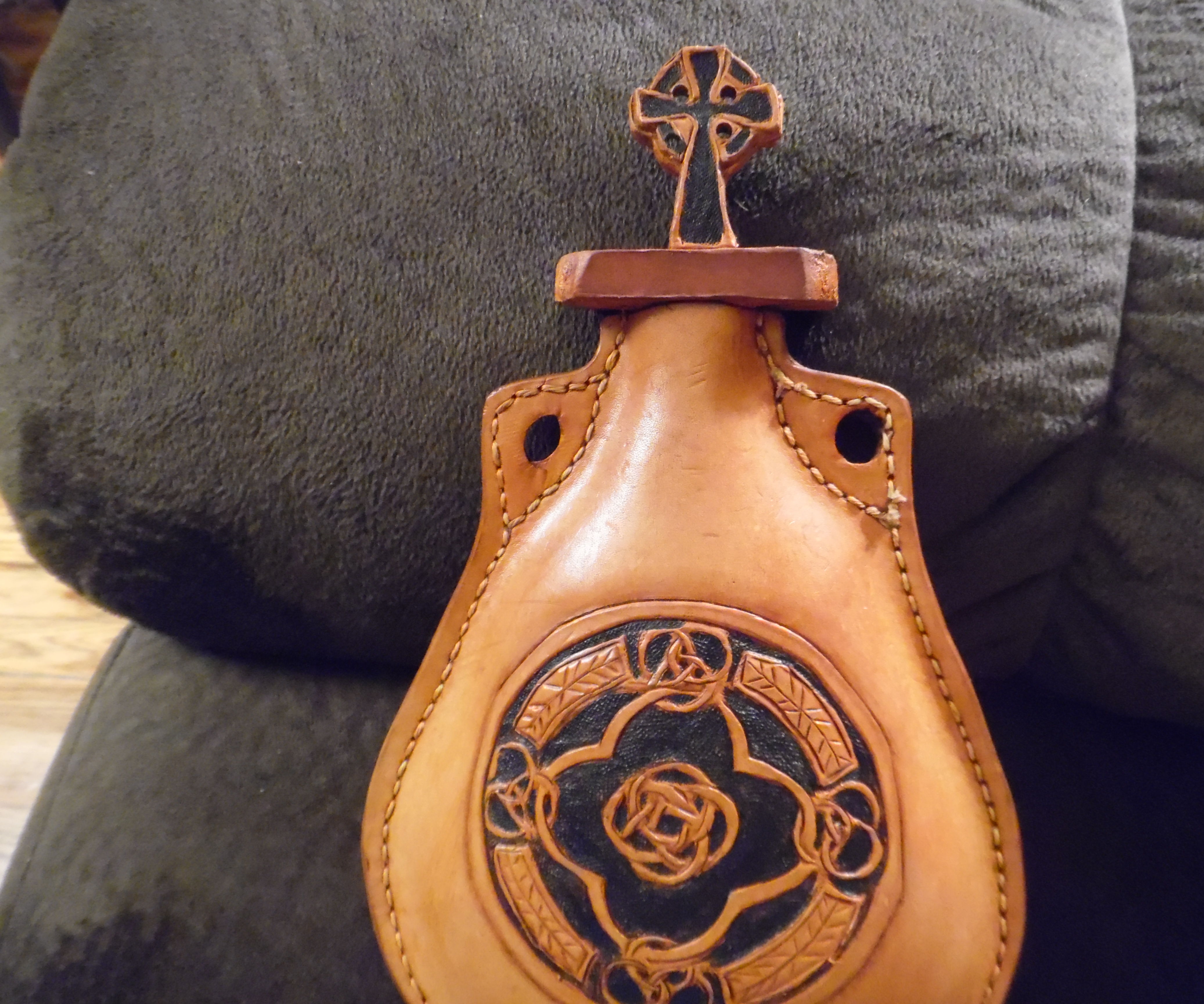 Leather Bottle Stopper for a Leather Bottle