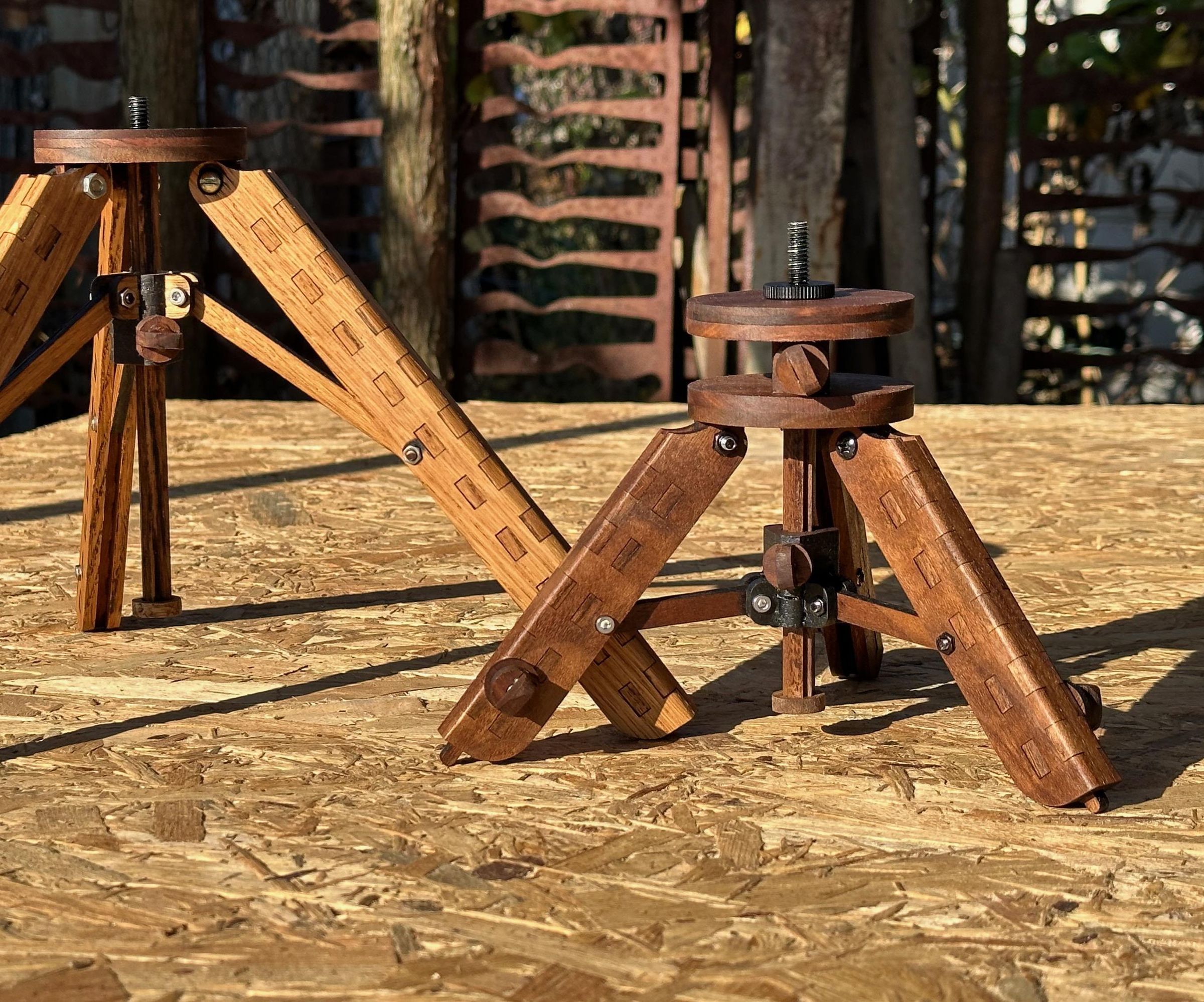 Foldable Wooden Tripod for Mobile and DSLR